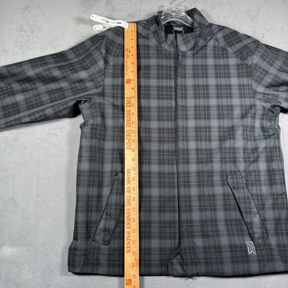 Nike Tiger Woods Storm Fit Jacket Mens M Gray Plaid Full Zip Wind Rain Golf NEW - Picture 7 of 14